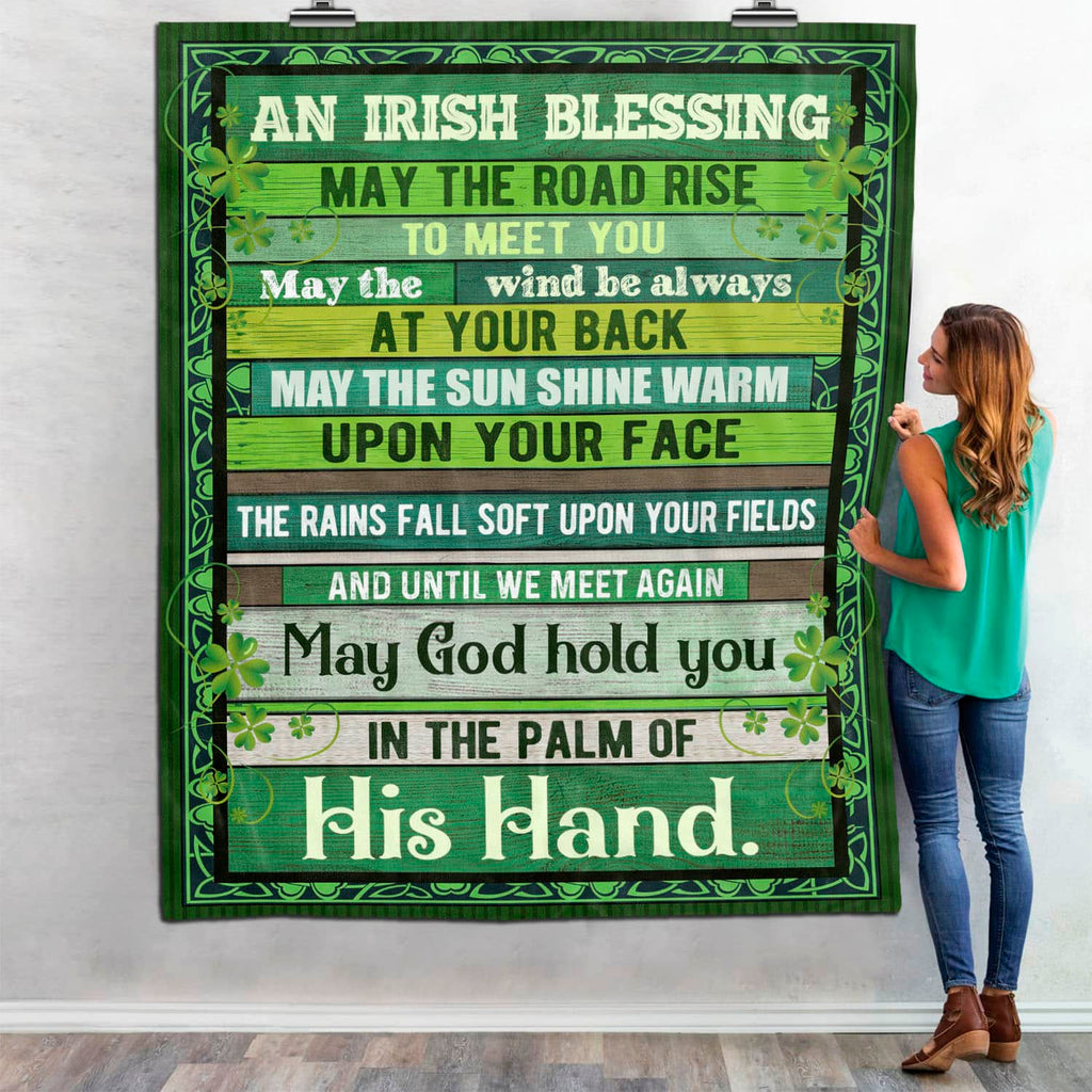 An Irish Blessing May The Road Rise St Patrick Day Green Throw Blanket – Irish Blessing Gifts