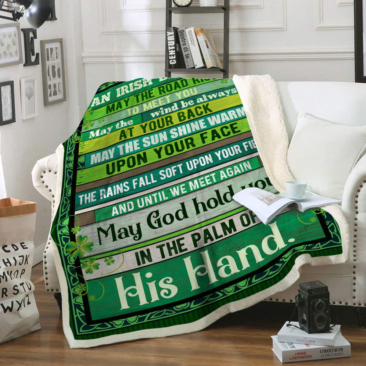An Irish Blessing May The Road Rise St Patrick Day Green Throw Blanket – Irish Blessing Gifts