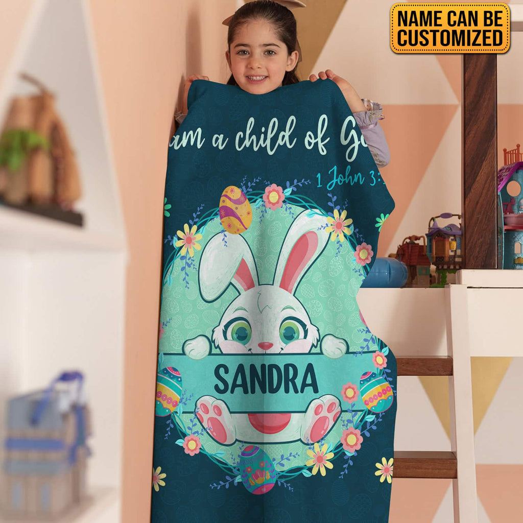 Personalized Baby Blanket with Name I Am A Child of God – Custom Baby Blankets for Boys Girls