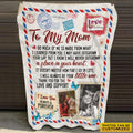 To My Mom Mail Personalized Throw Blanket – Gifts for Mom from Daughter Son – Custom Photo Mom Air Mail Blanket