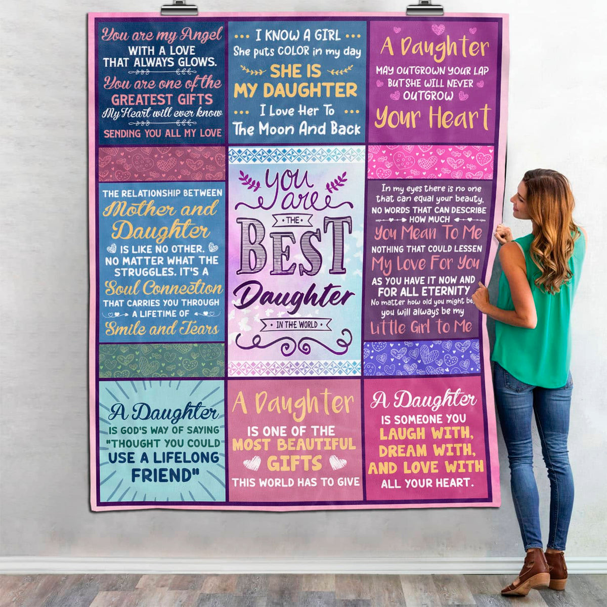 To My Daughter Blanket Gifts for Daughter from Mom – Throw Blankets Daughter Gifts from Dad Birthday Fleece Blanket Couch Sofa