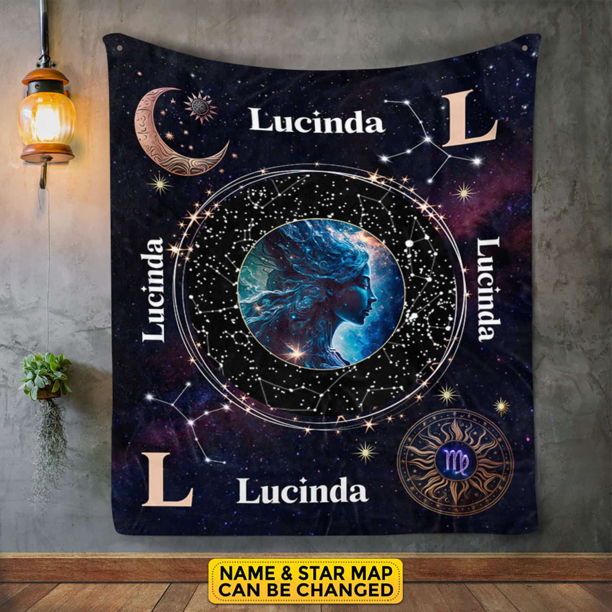 Personalized Virgo Star Map Flannel Constellations Blanket Warm & Soft – 12 Horoscope Astrology Throw Blankets