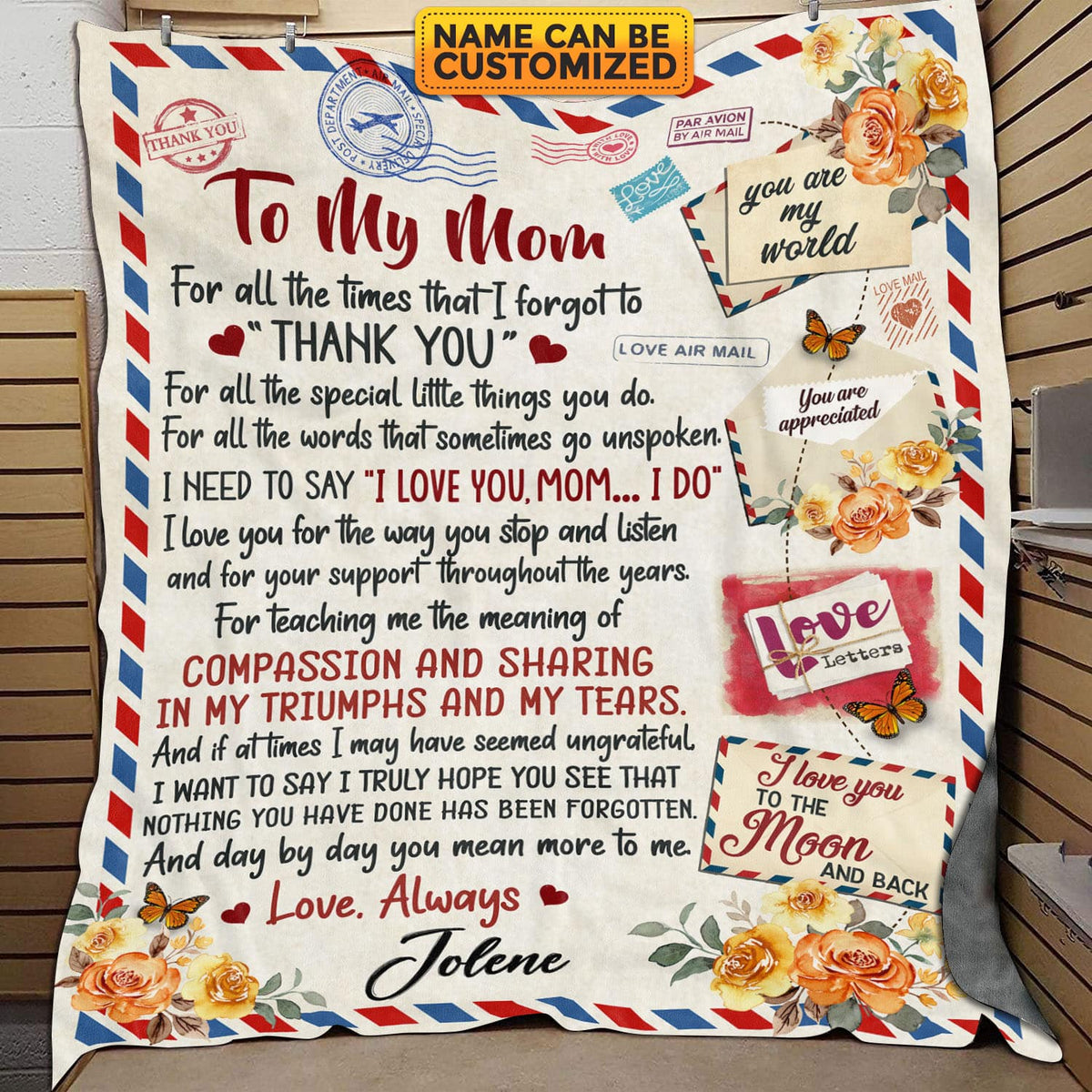 Personalized To My Mom For All The Time That I Forgot Thank You Mail Blanket – Gift for Mom from Son Daughter – Mothers Day Gifts