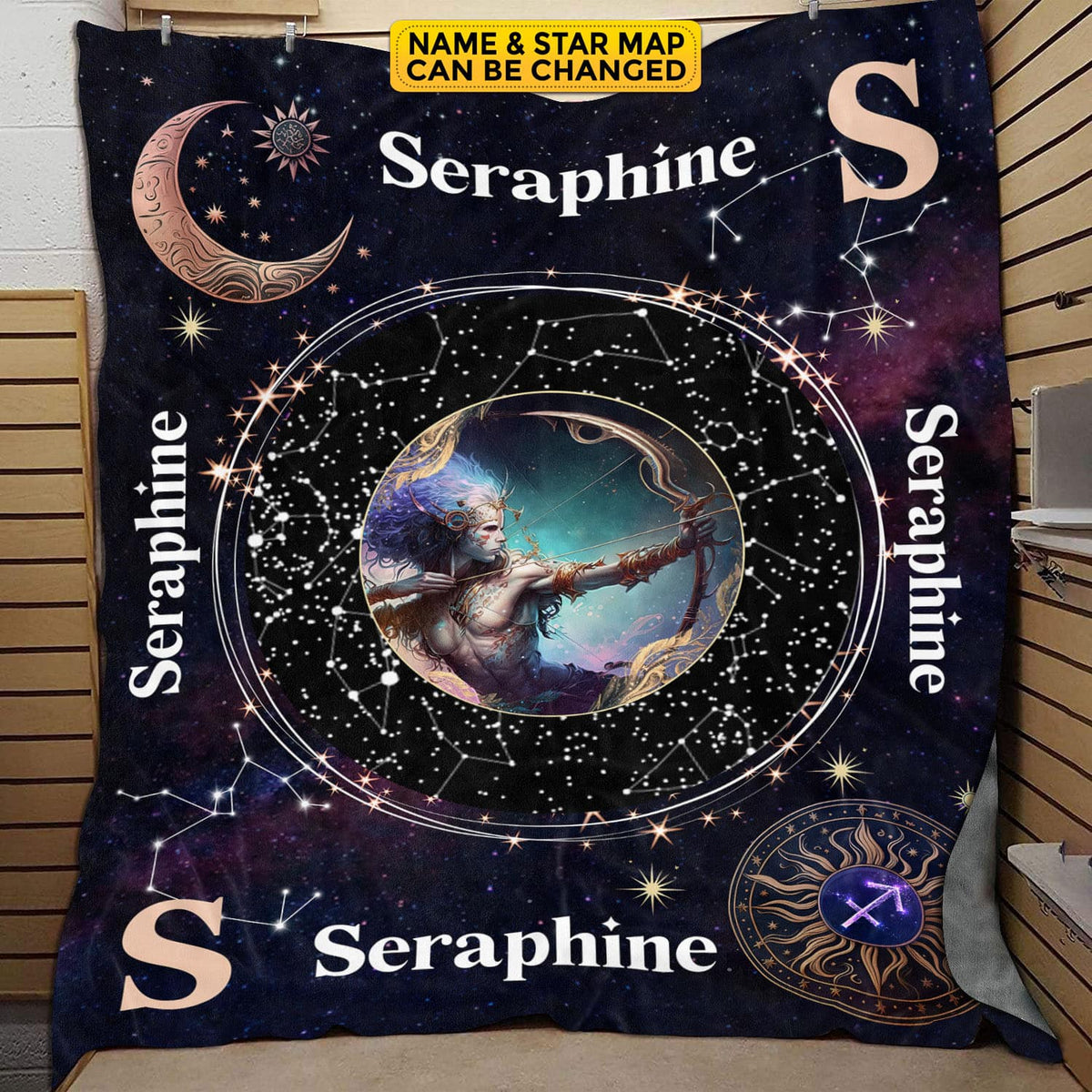 Personalized Sagittarius Star Map Flannel Constellations Blanket Warm & Soft – 12 Horoscope Astrology Throw Blankets