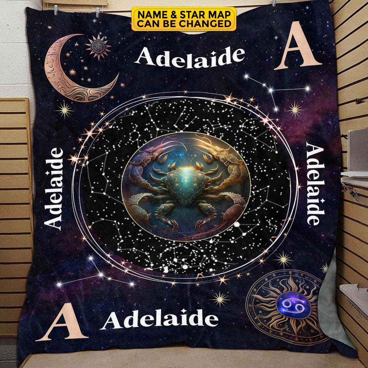 Personalized Cancer Star Map Flannel Constellations Blanket Warm & Soft – 12 Horoscope Astrology Throw Blankets