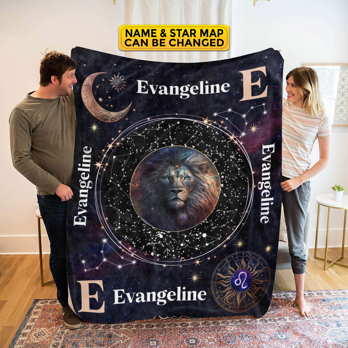 Personalized Leo Star Map Flannel Constellations Blanket Warm & Soft – 12 Horoscope Astrology Throw Blankets