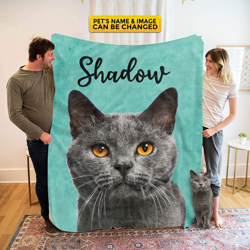 Personalized Pet Drawing Blanket – Custom Pet Dog Cat Draw Art Funny Blanket