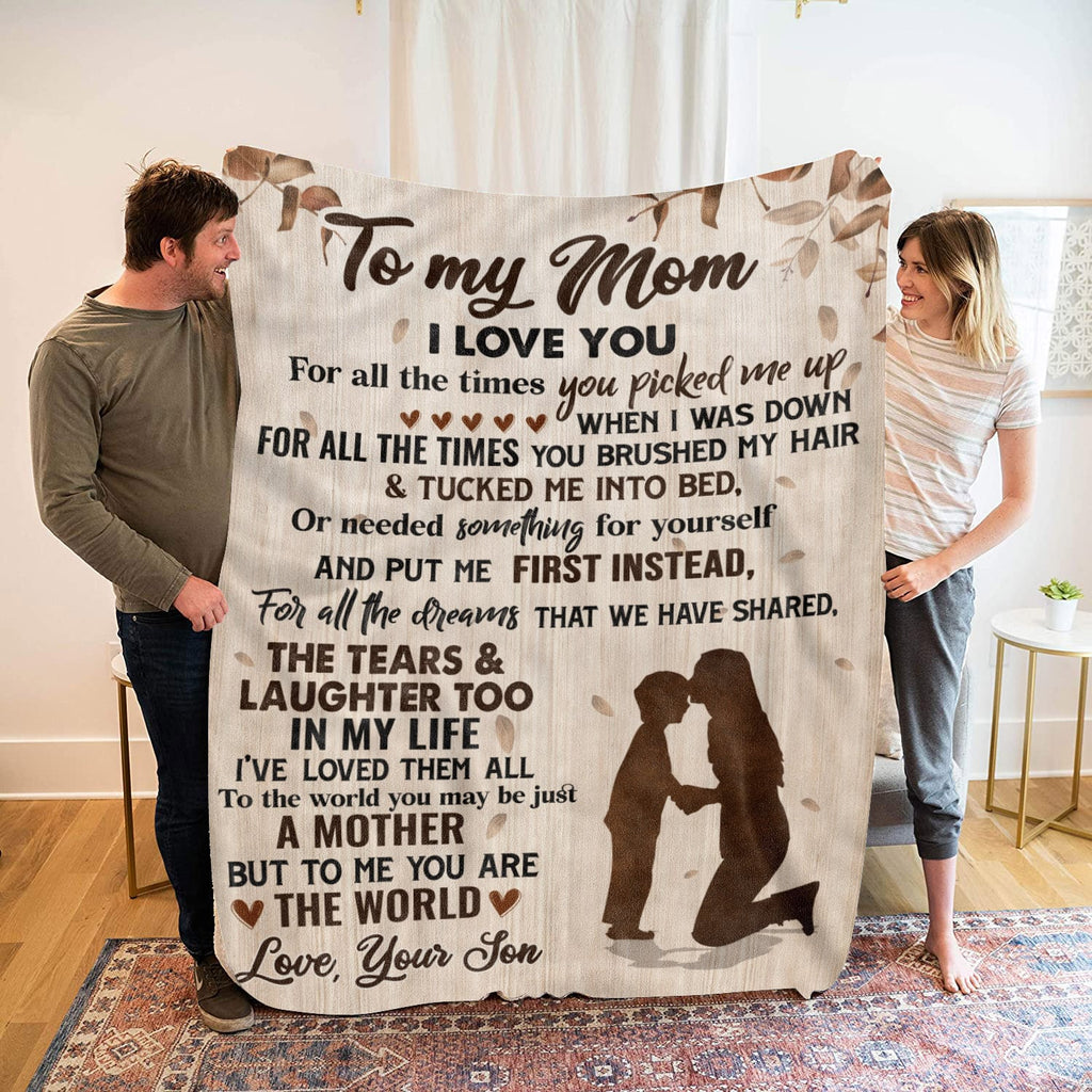 To My Mom Blanket I Love You For All The Times You Are The World Fleece Blanket – Blanket Gift From Son