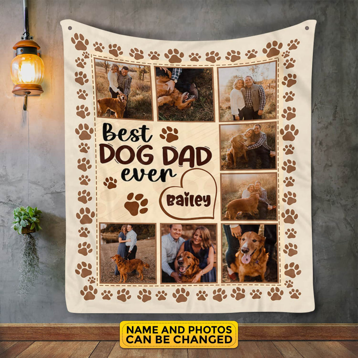 Personalized Best Dog Dad Blanket with Photo – Custom Happy Fathers to Dog Dad Gift