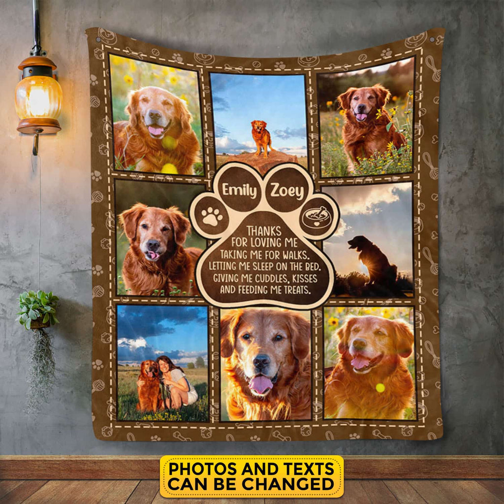Personalized Dog Photo Blanket – Dog Dad Blanket with Photo – Dog Gifts