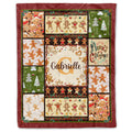 Personalized Christmas Monogram Name Blanket and Throws – Custom Name Christmas Gifts Blanket Sofa