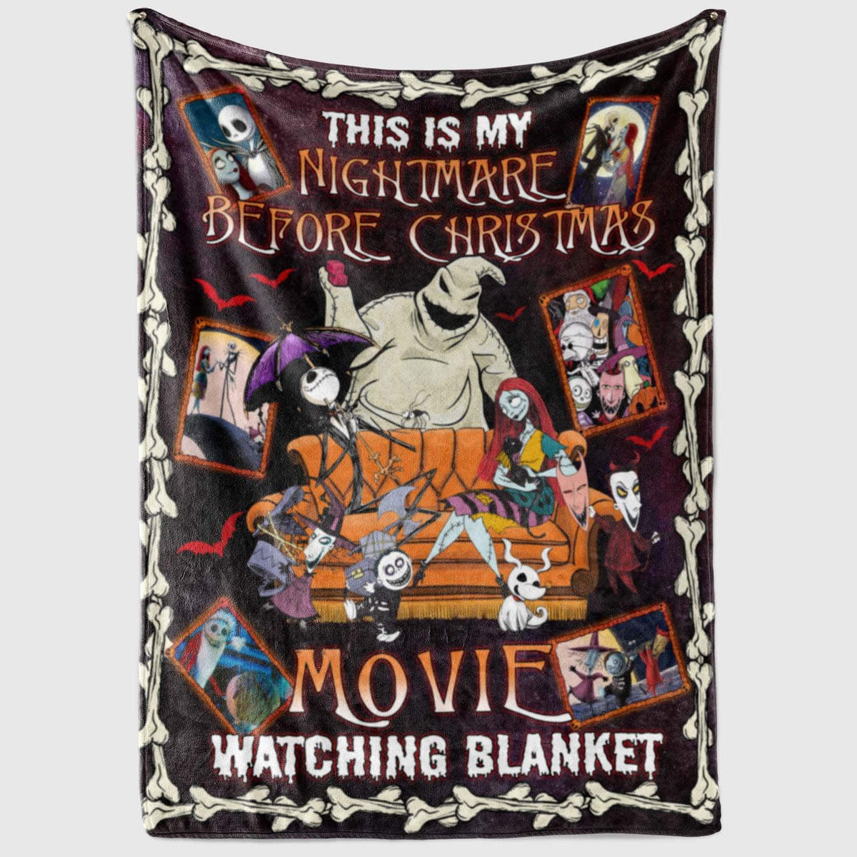 This Is My Nightmare Before Christmas Movie Watching Fleece Blanket – Mink Sherpa Blanket – Woven Blanket