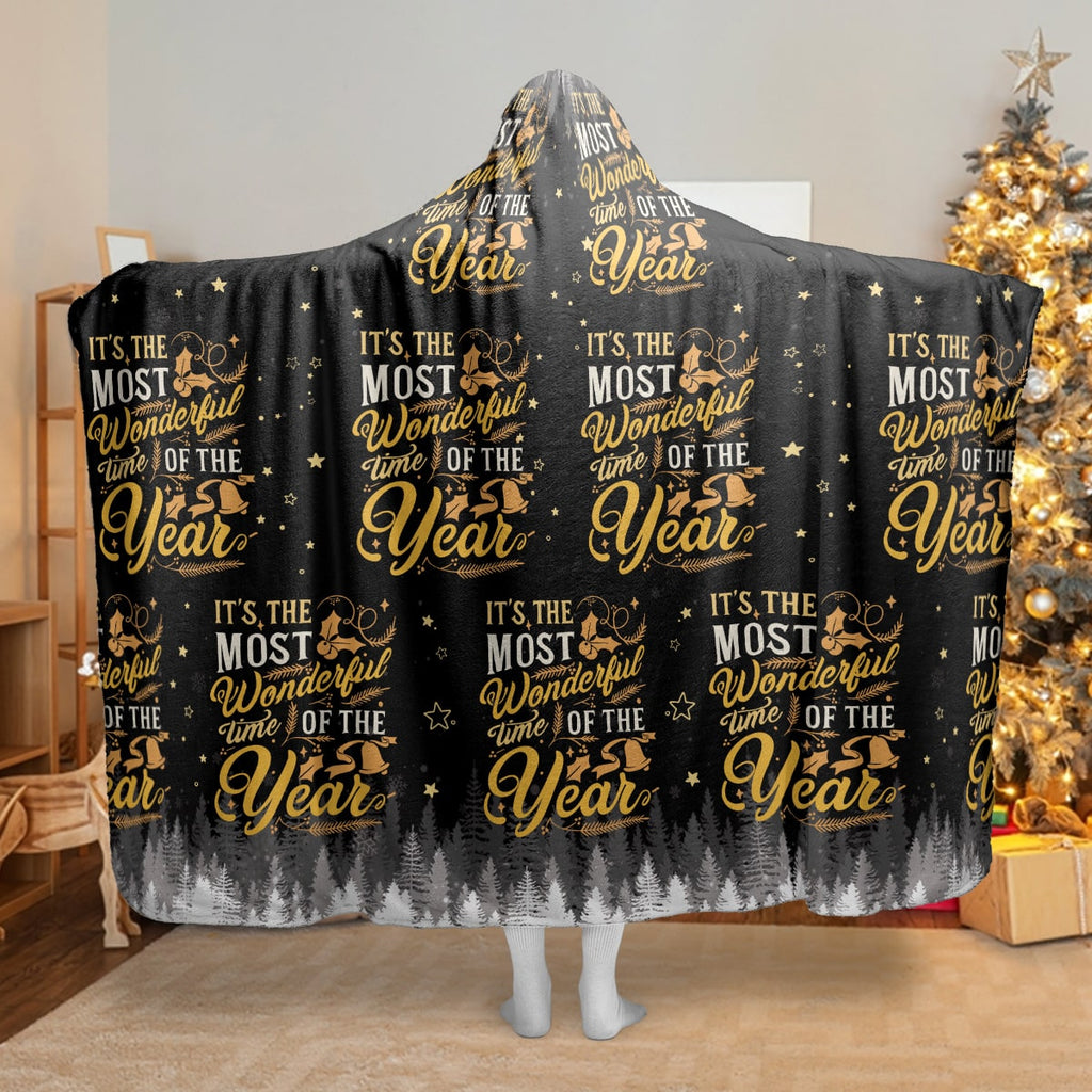 It’s The Most Wonderful Time Of The Year Hooded Blanket – Christmas Blanket With Hat