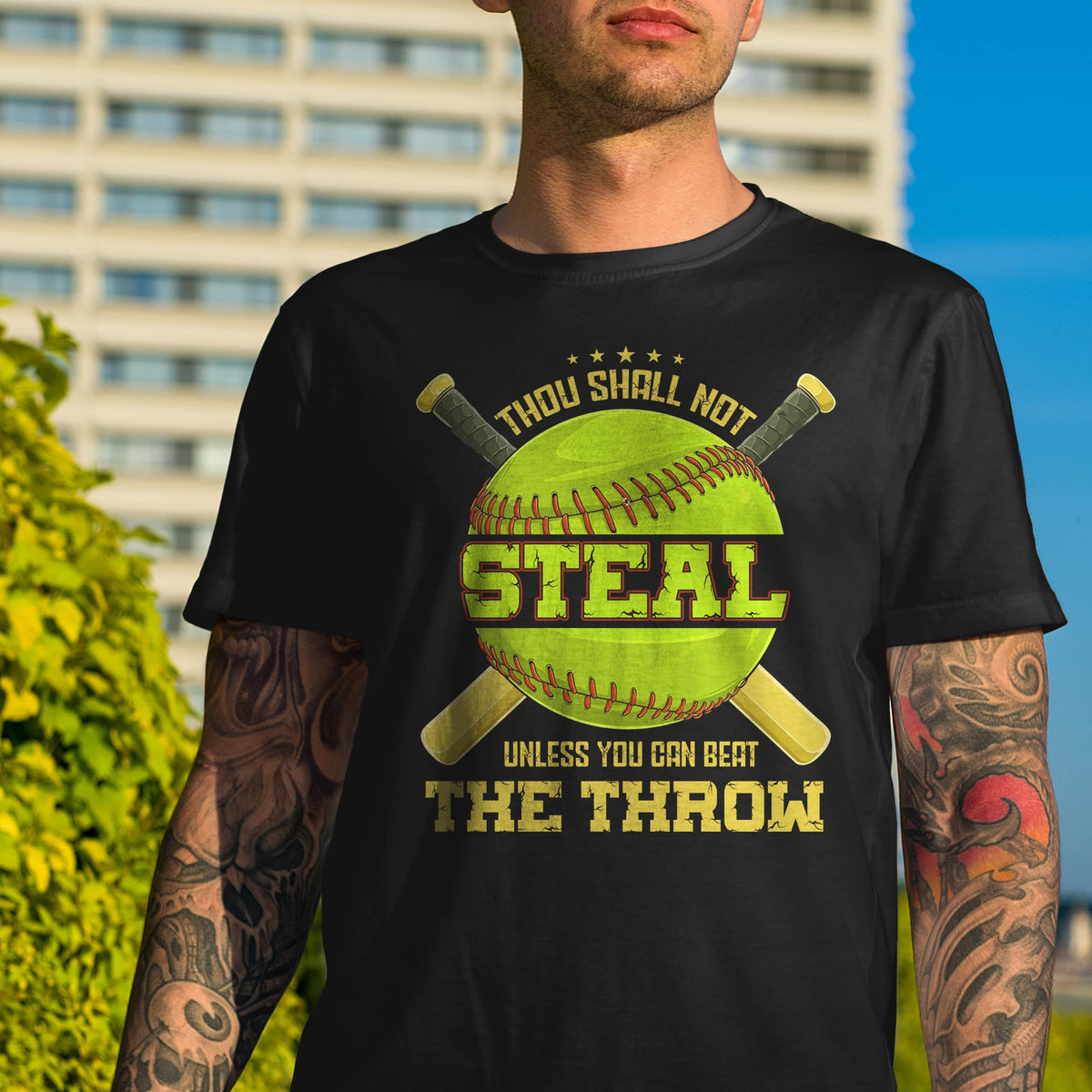 Thou Shall Not Steal Unless You Can Beat The Throw Funny Softball T-Shirt – Youth Shirt For Kids
