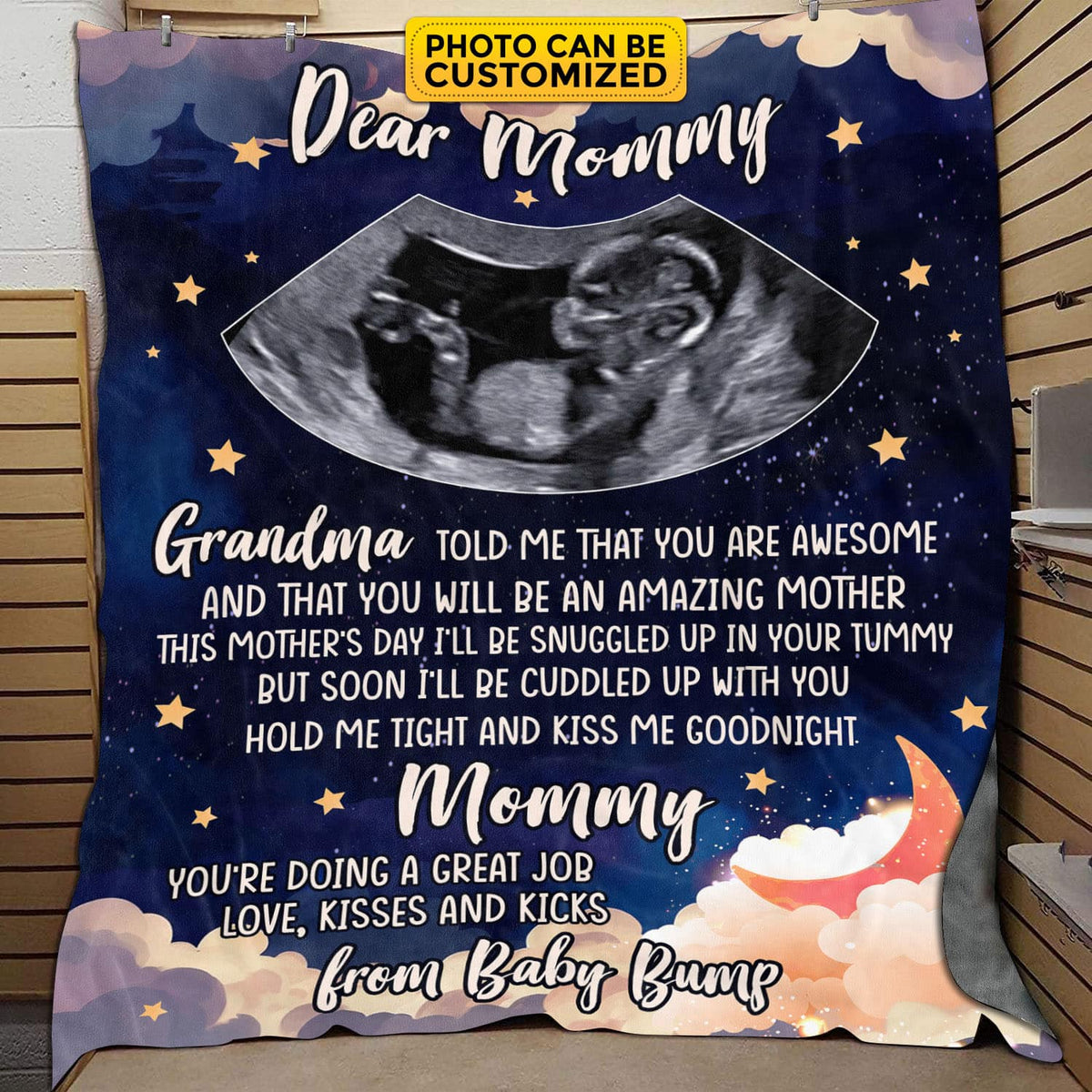Personalized Dear Mommy Grandma Told Me That You Are Awesome Fleece Blanket – Pregnancy Mom Blanket Gifts
