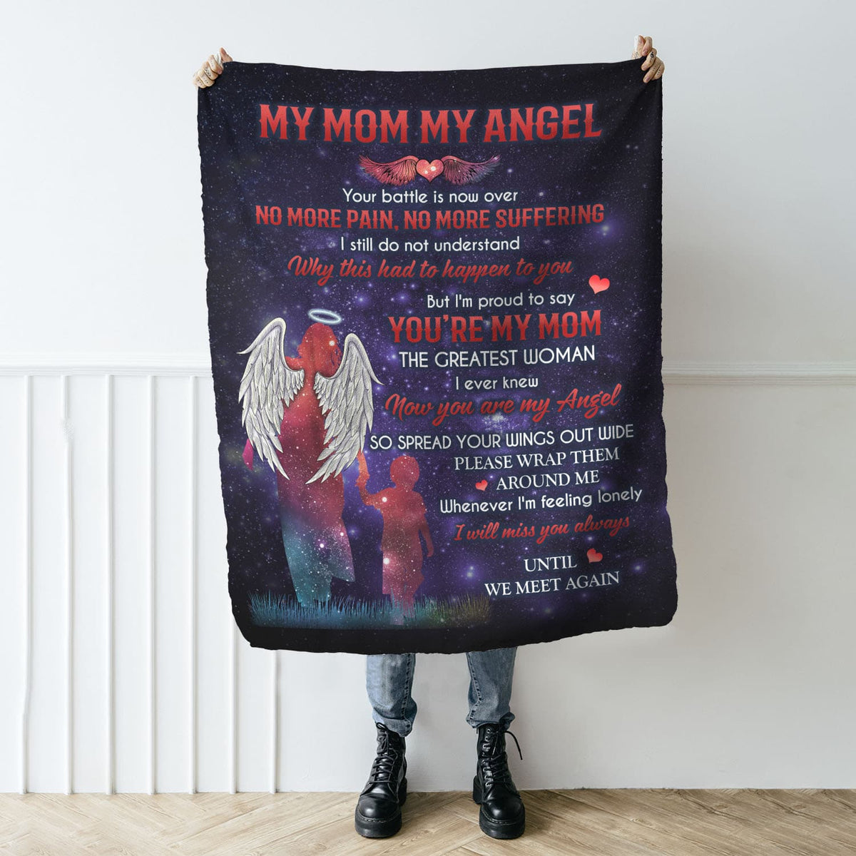 My Mom My Angel Your Battle Is Now Over No More Pain No More Suffering Gifts From Son Fleece Blanket – Mink Blanket
