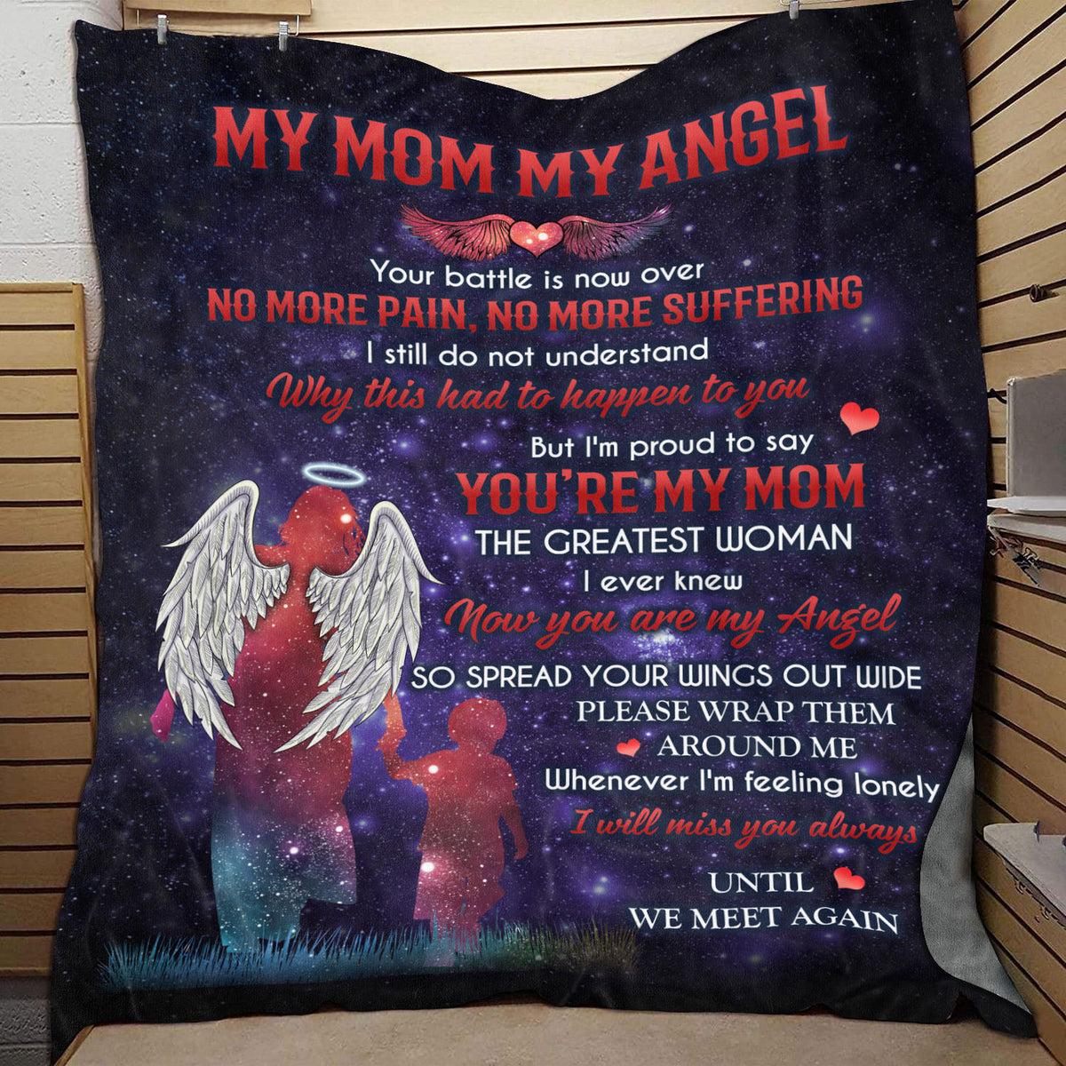 My Mom My Angel Your Battle Is Now Over No More Pain No More Suffering Gifts From Son Fleece Blanket – Mink Blanket