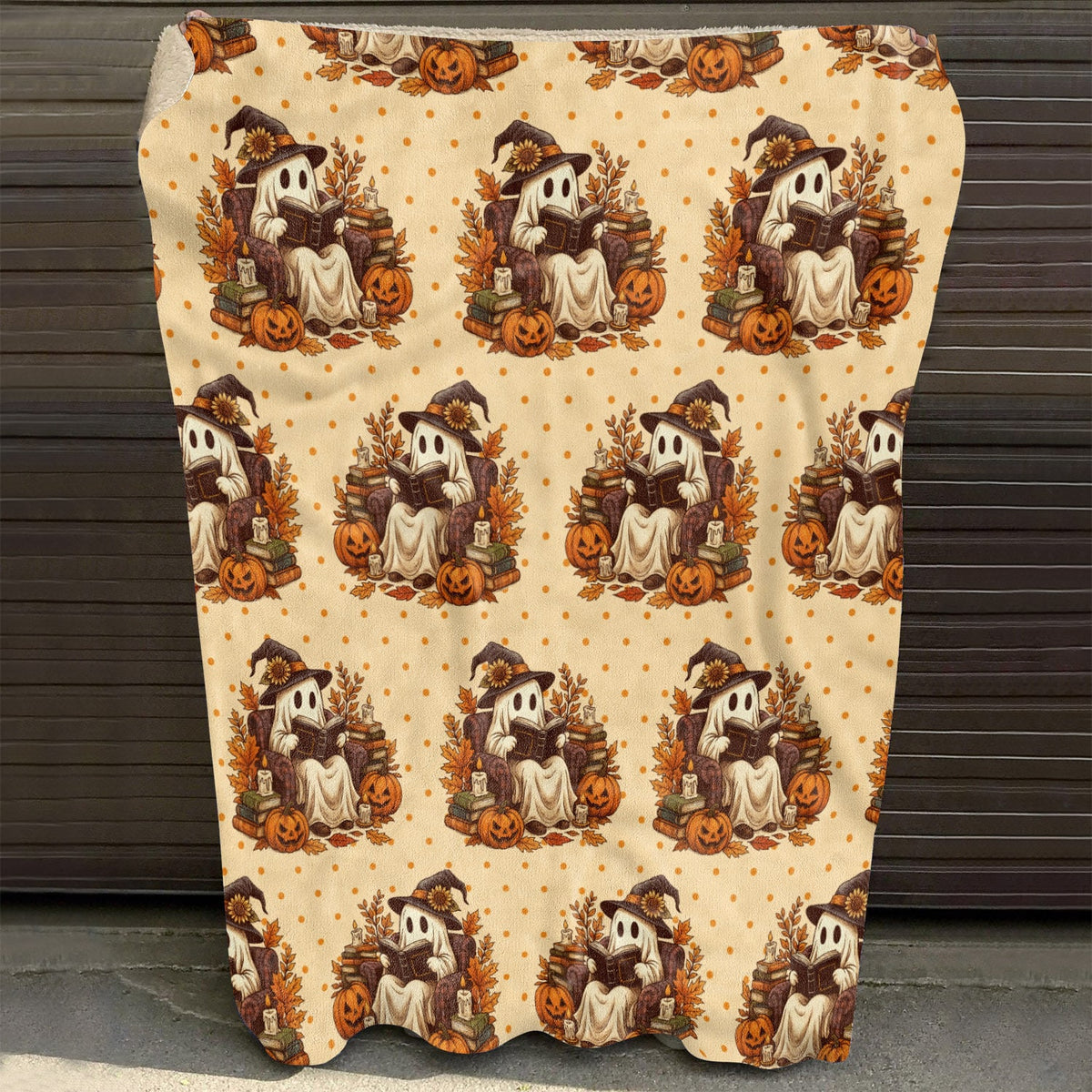 Halloween Ghost Book Funny Autumn Fleece Blanket – Sherpa Blanket