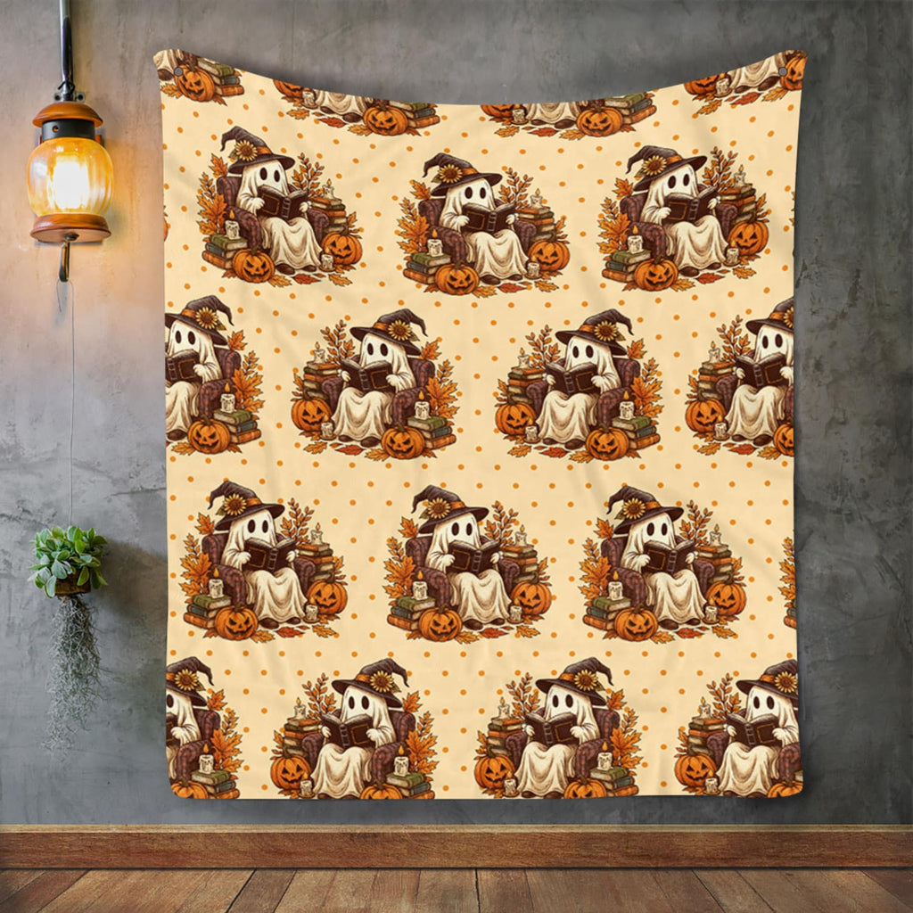 Halloween Ghost Book Funny Autumn Fleece Blanket – Sherpa Blanket
