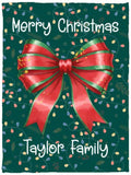 Personalized Family Christmas Fleece Blanket – Christmas Coquette Blanket – Family Name Gift, Kids Mom Christmas Gift