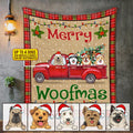 Merry Woofmas Funny Dog Christmas Personalized Fleece Blanket – Custom Dog Breed Xmas Mink Sherpa Blanket