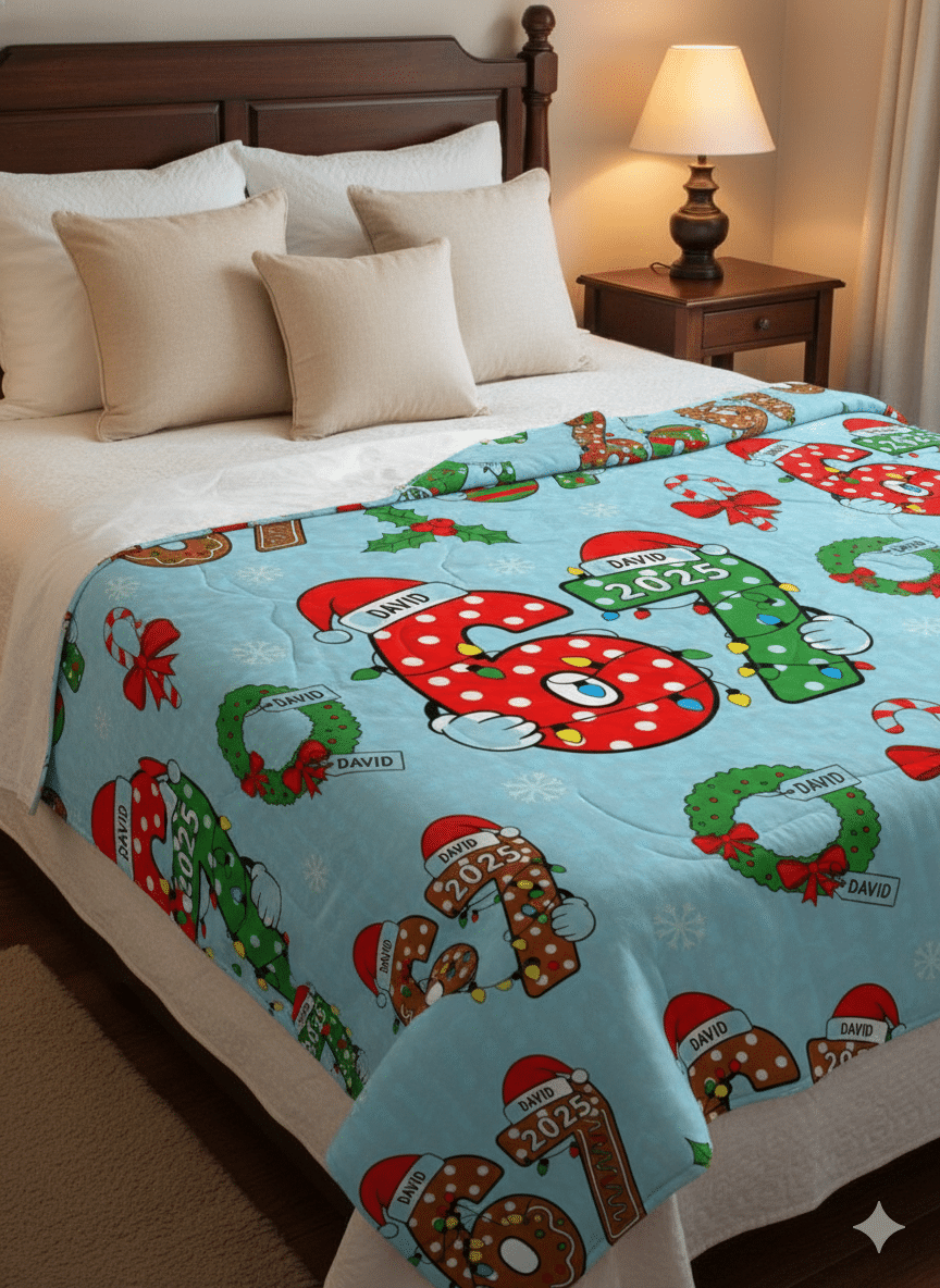 Personalized Name 67 Funny Six Seven Christmas Fleece Blanket – Sherpa Blanket