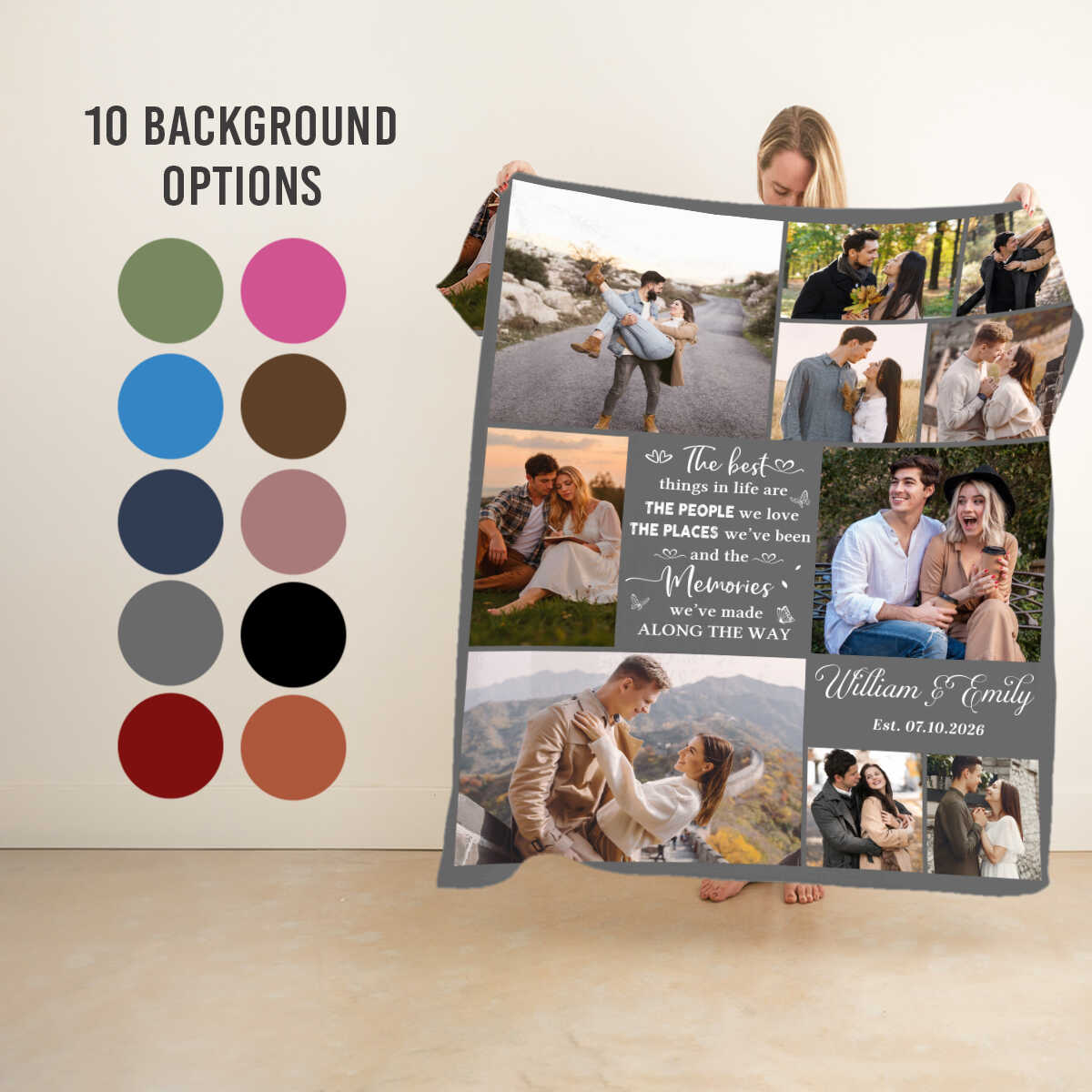 Personalized Couple Blanket with Photos, Custom Romantic Picture Blanket, Anniversary Gift For Couples, Love Story Throw Blanket, Wedding Gift, Valentine’s Day Blanket