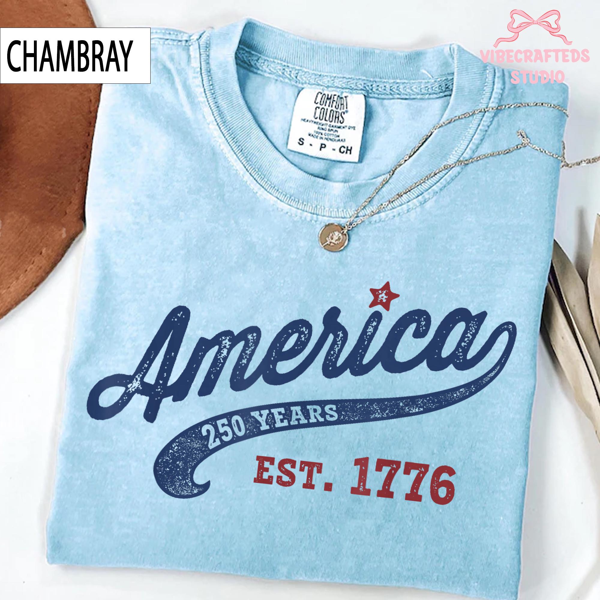 America 250 Years Est 1776 Comfort Colors Vintage Patriotic America Tee Retro Fourth July Usa Americana Independence Day (4)