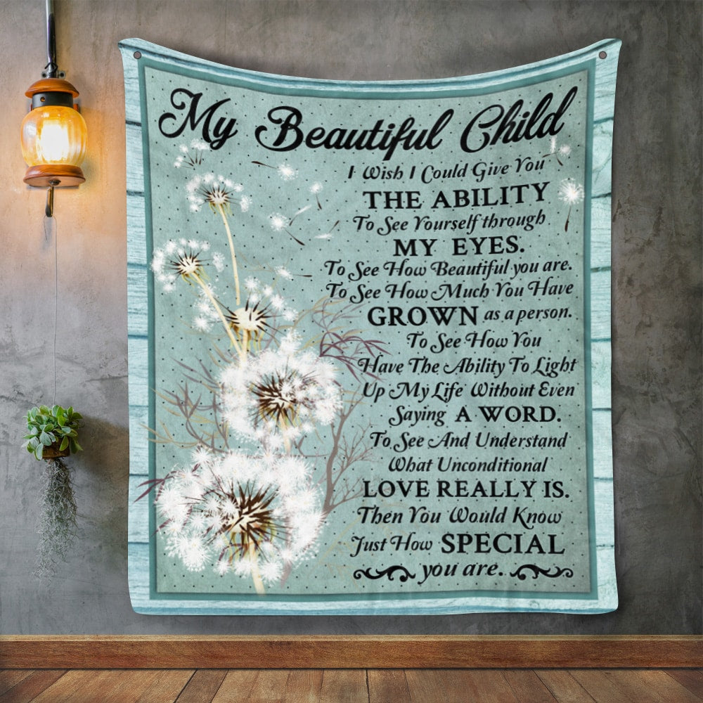 To My Beautiful Child You Are Special Fleece Blanket – Sherpa Blanket – Blanket Gift for Boys – Birthday Blanket