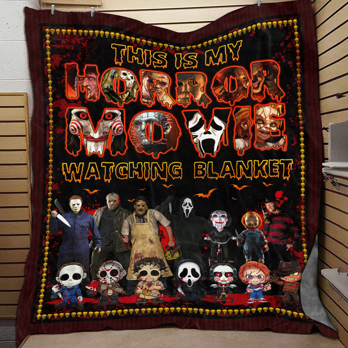 This Is My Horror Movie Watching Blanket – Funny Fleece Blanket – Mink Sherpa Blanket – Birthday Gifts for Women and Men
