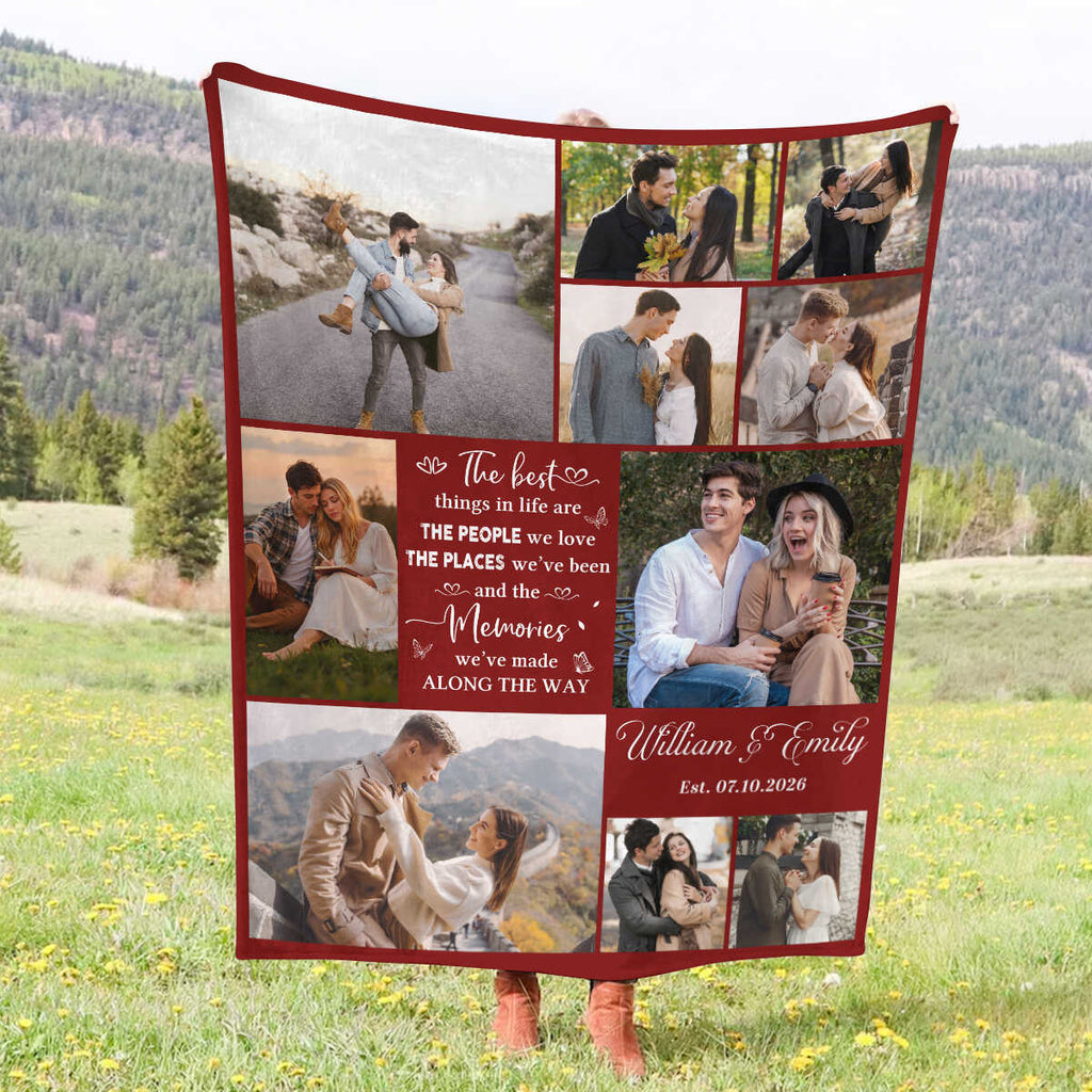 Personalized Couple Blanket with Photos, Custom Romantic Picture Blanket, Anniversary Gift For Couples, Love Story Throw Blanket, Wedding Gift, Valentine’s Day Blanket