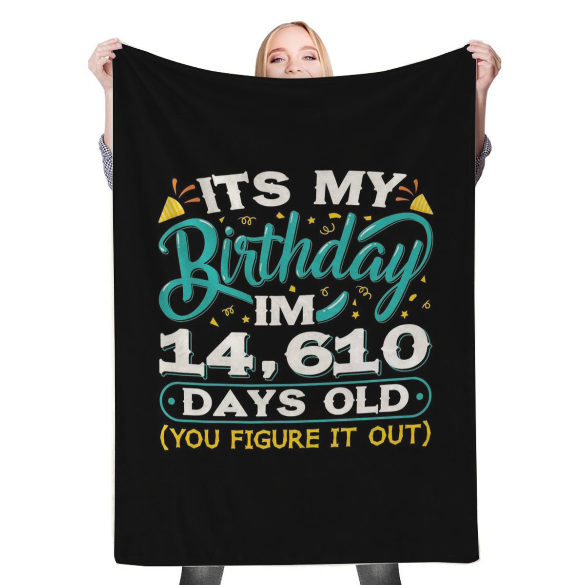 40th Birthday Idea Funny Fleece Throw Blanket