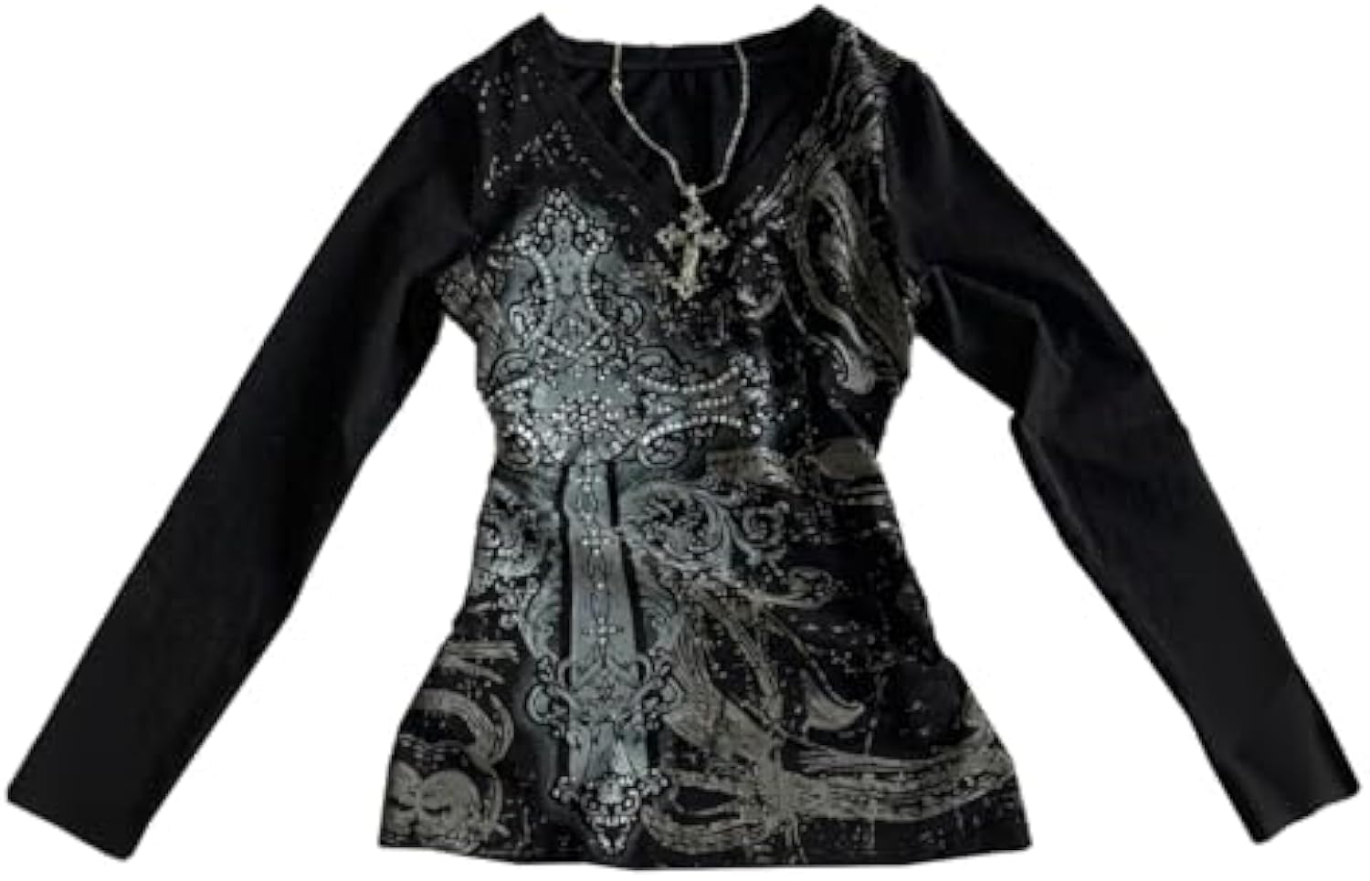 Y2k Grunge Shirts Harajuku Clothing Women Vintage Graphic Tees Long Sleeve Emo Clothes Streetwear Goth Tops
