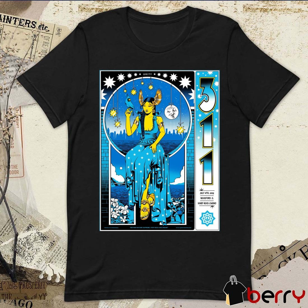 The 311 Band Concert July 6th 2025 Rockford IL Hard Rock Casino Poster t-shirt
