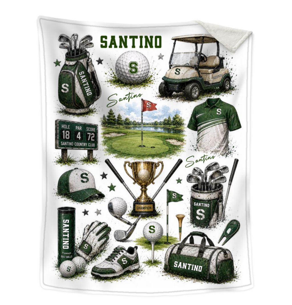 Custom Golf Blanket, Golfer Gift, Custom Golf Cart Blanket for Boy, Golf Course Nursery Decor, Kids Toddler Blanket
