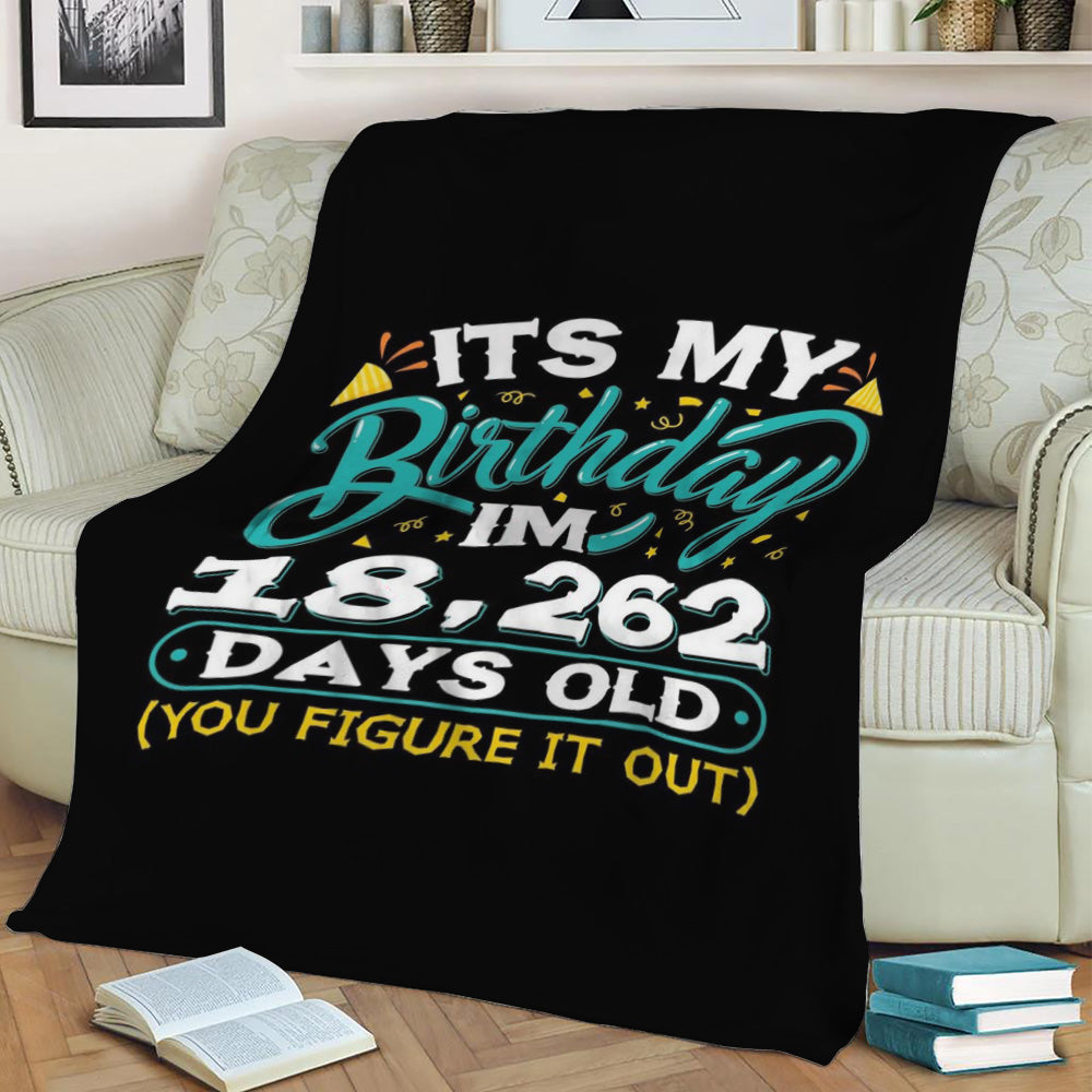 50th Birthday Idea Funny Fleece Throw Blanket