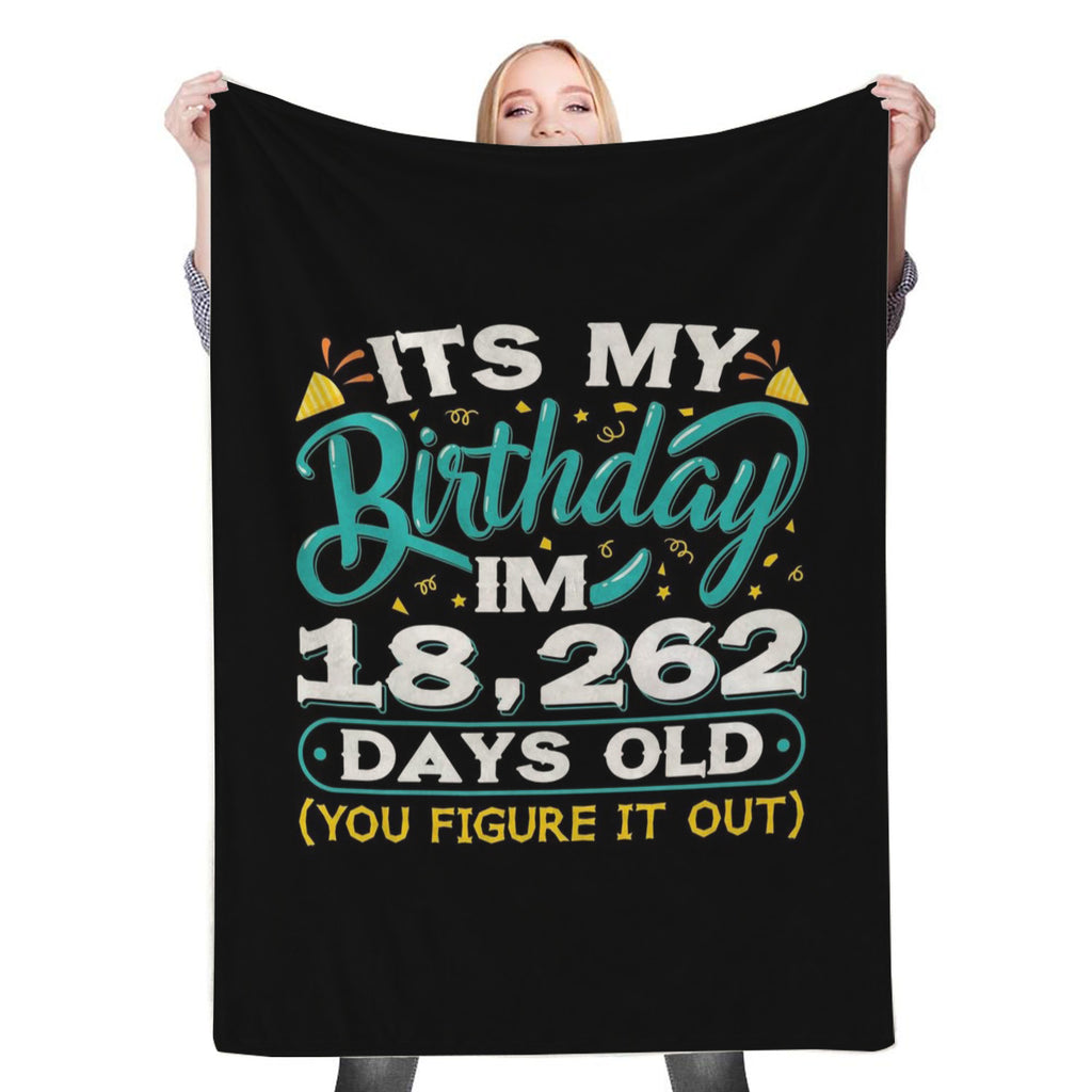50th Birthday Idea Funny Fleece Throw Blanket