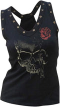 Skull Shirt for Women Tank Top Sleeveless Workout Summer Printed Loose Running T-Shirt Vest