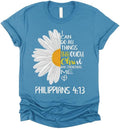 Christian Shirts for Women | I Can Do All Things Daisy | Faith Shirts for Women – Christian T Shirts
