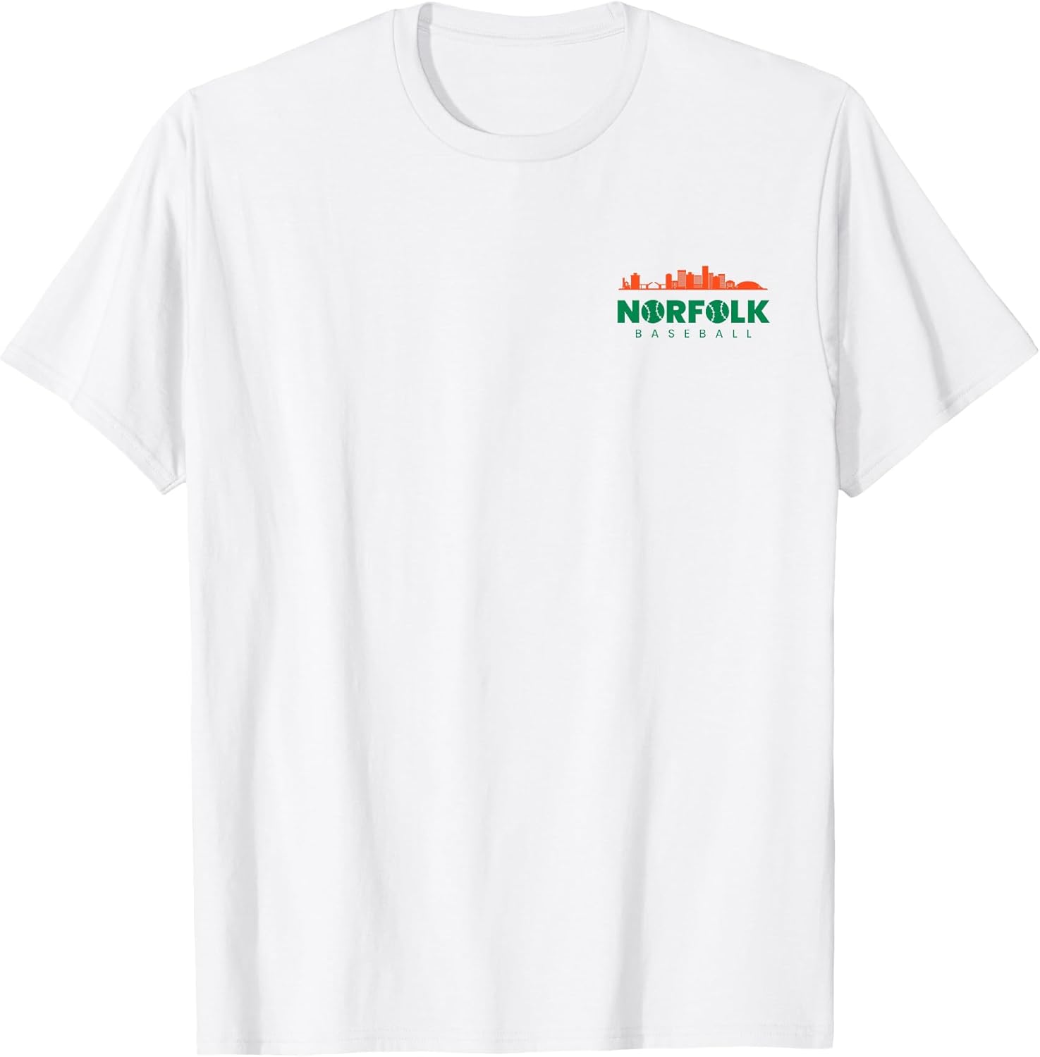 Norfolk Baseball Minimalist City Skyline Baseball Lover T-Shirt