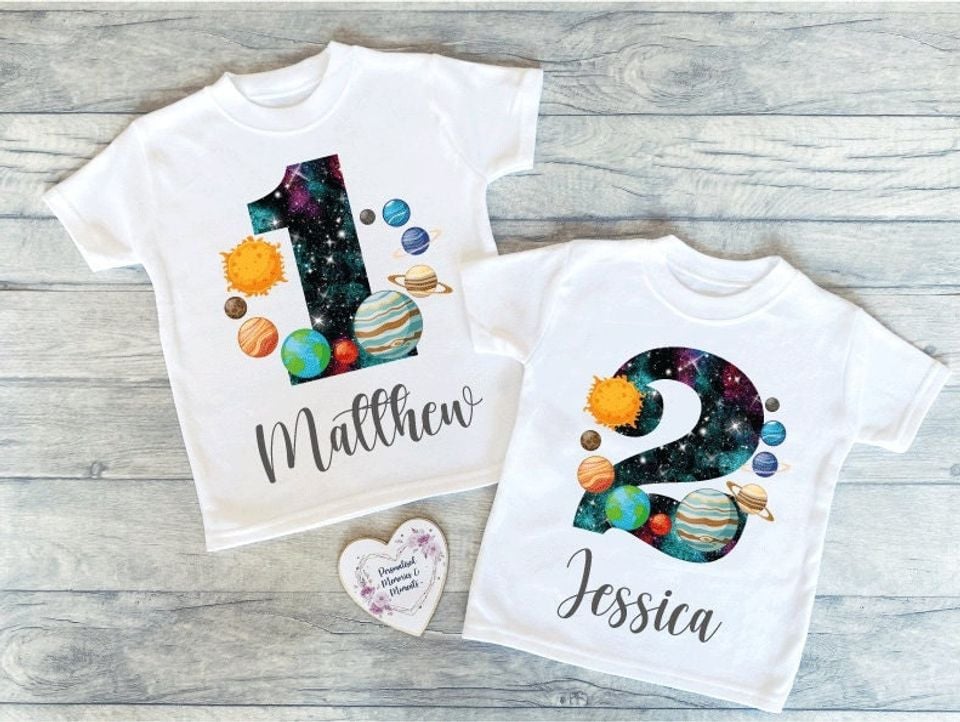 Personalised Space Themed Birthday T-shirt
