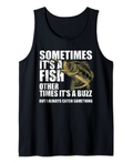 Funny Bass Fishing Sometimes Catch a Buzz Adult Humor Quote Tank Top