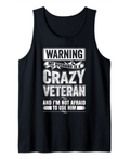 Warning My Husband Is A Crazy Veteran Funny Tank Top