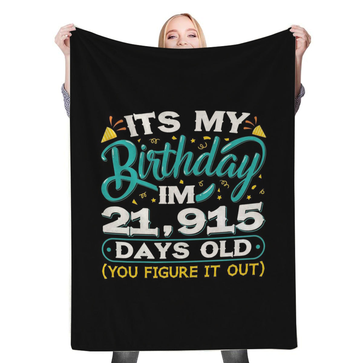 60th Birthday Idea Funny Fleece Throw Blanket