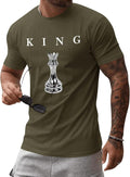 Mens Graphic Tee Short Sleeve Chess King Shirt Summer Casual Streetwear Urban Letter T-Shirt