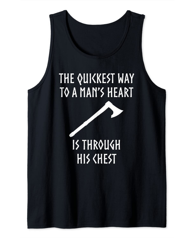 Way To A  Heart Viking Medieval Tank Top