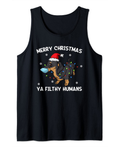 Merry Christmas Dachshund Wearing Face Mask Weiner Dog Tank Top