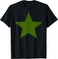 Grunge Alternative Distressed Green Star 90s rock music T-Shirt