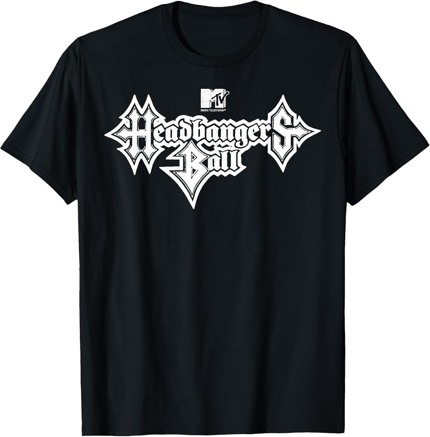 Headbangers Ball: Classic Fit, Round Neck, Short Sleeve Black Metal Text T-Shirt