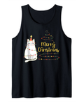 Cute Holiday Cat Tree Merry Christmas Cat Lovers Tank Top